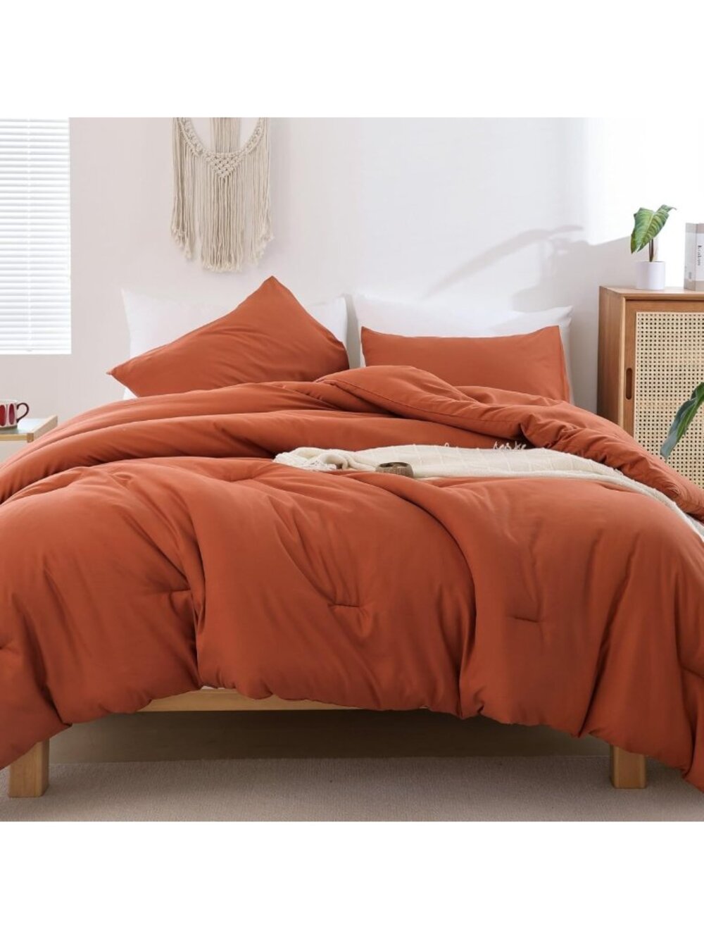 Rust Orange Comforter Set - Unbranded Cozy Down Alternative Comforter